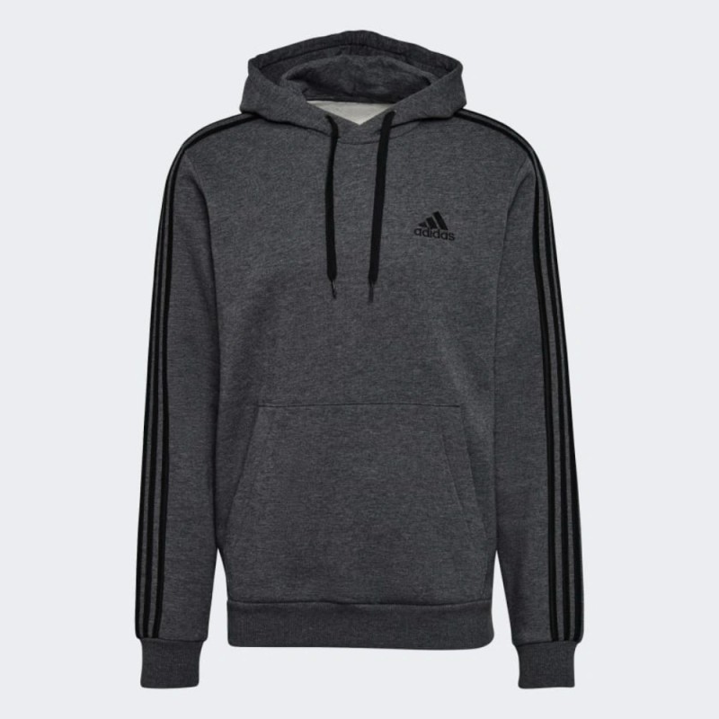 adidas Grey Essentials Fleece 3-Stripes Hoodie