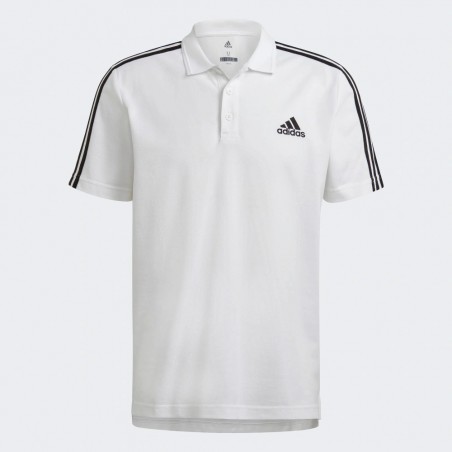 adidas Aeroready Essentials Piqué Embroidered Small Logo 3-stripes Polo Shirt - White/Black