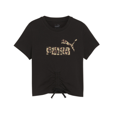 Puma Kids Animal Print Knotted Tee BLK