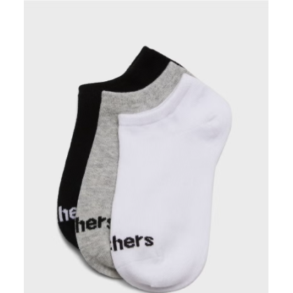 Skechers Kids Socks Non Terry No Show 3 pairs