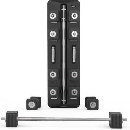 WALL MOUNTED ADJUSTABLE BARBELL AND DUMBBELL SET
