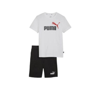 Puma Kids Short Jersey Set Wht/Blk