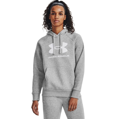 Under Armour Women's Rival Fleece Big Logo Hoodie Gry