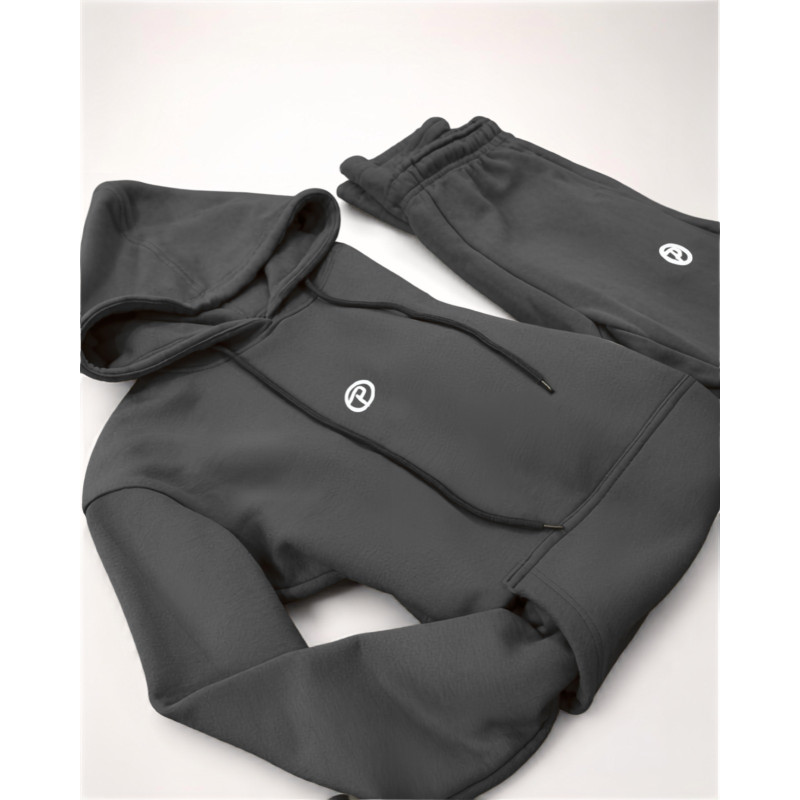 CHARCOAL COTTON TRACKSUIT FOR WOMEN