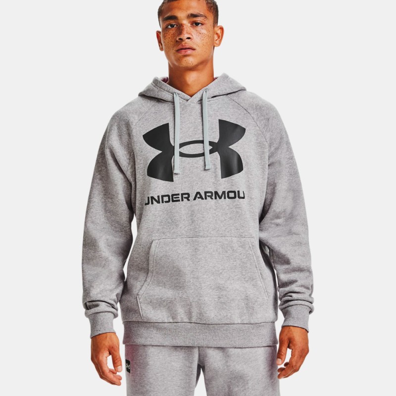 Under Armour Men's UA Rival Fleece Big Logo Hoodie - Grey