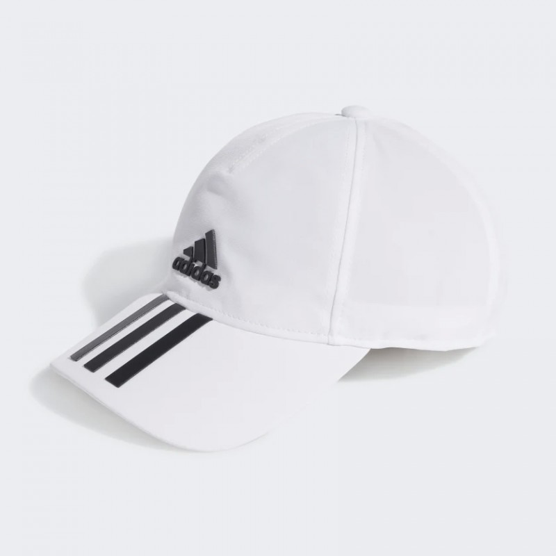 ADIDAS AEROREADY 3-STRIPES BASEBALL CAP -  WHITE