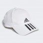 ADIDAS AEROREADY 3-STRIPES BASEBALL CAP -  WHITE