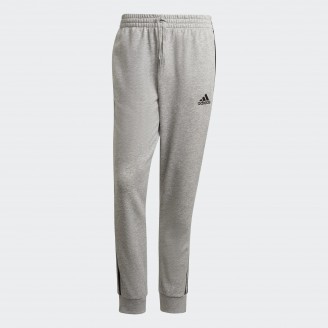 ADIDAS FRENCH TERRY TAPERED CUFF 3-STRIPES PANTS - GREY