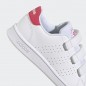 ADIDAS ADVANTAGE COURT LIFESTYLE HOOK-AND-LOOP SHOE - WHITE PNK